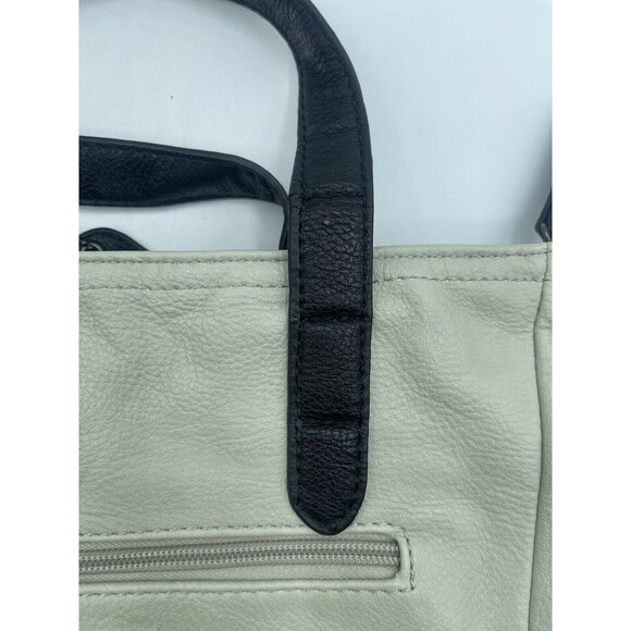 CLARKS Women's Over the Shoulder Tri-Color Laptop Tote - Cream, Blue, Black - Picture 15 of 16